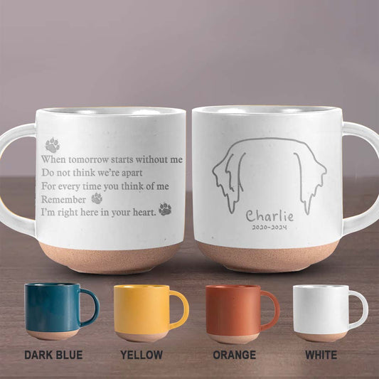 Quand demain commence sans moi - Mug en céramique personnalisé avec gravure pour chien