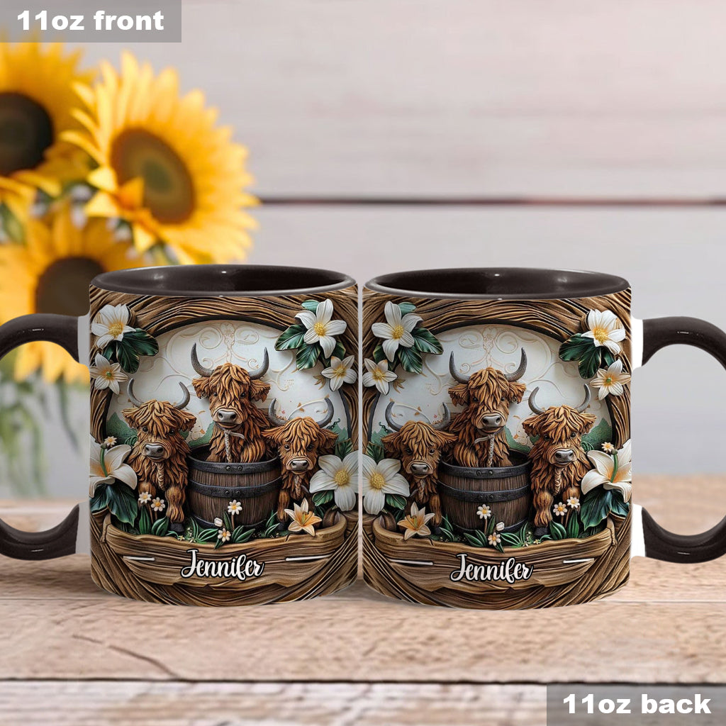 Mug personnalisé « J'adore les vaches des Highlands »