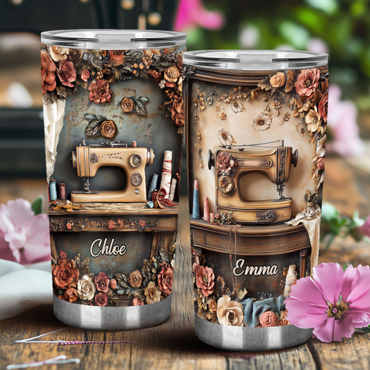 Beautiful Sewing Machine - Personalized Sewing Tumbler