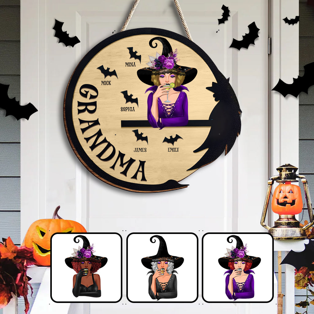 Happy Halloween - Personalized Grandma Custom Shaped Wood Sign