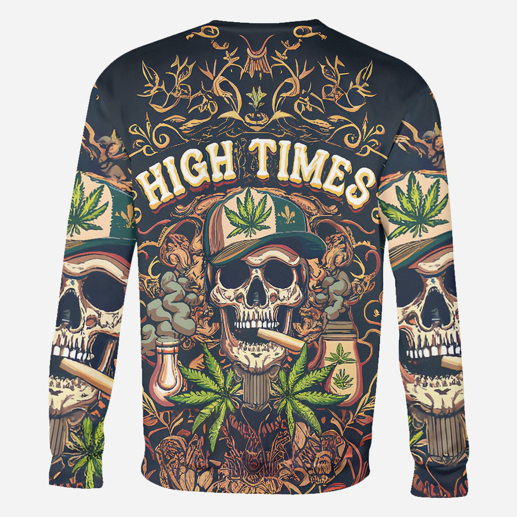 T-shirt personnalisé High Times Skull 420 - Motif cannabis intégral