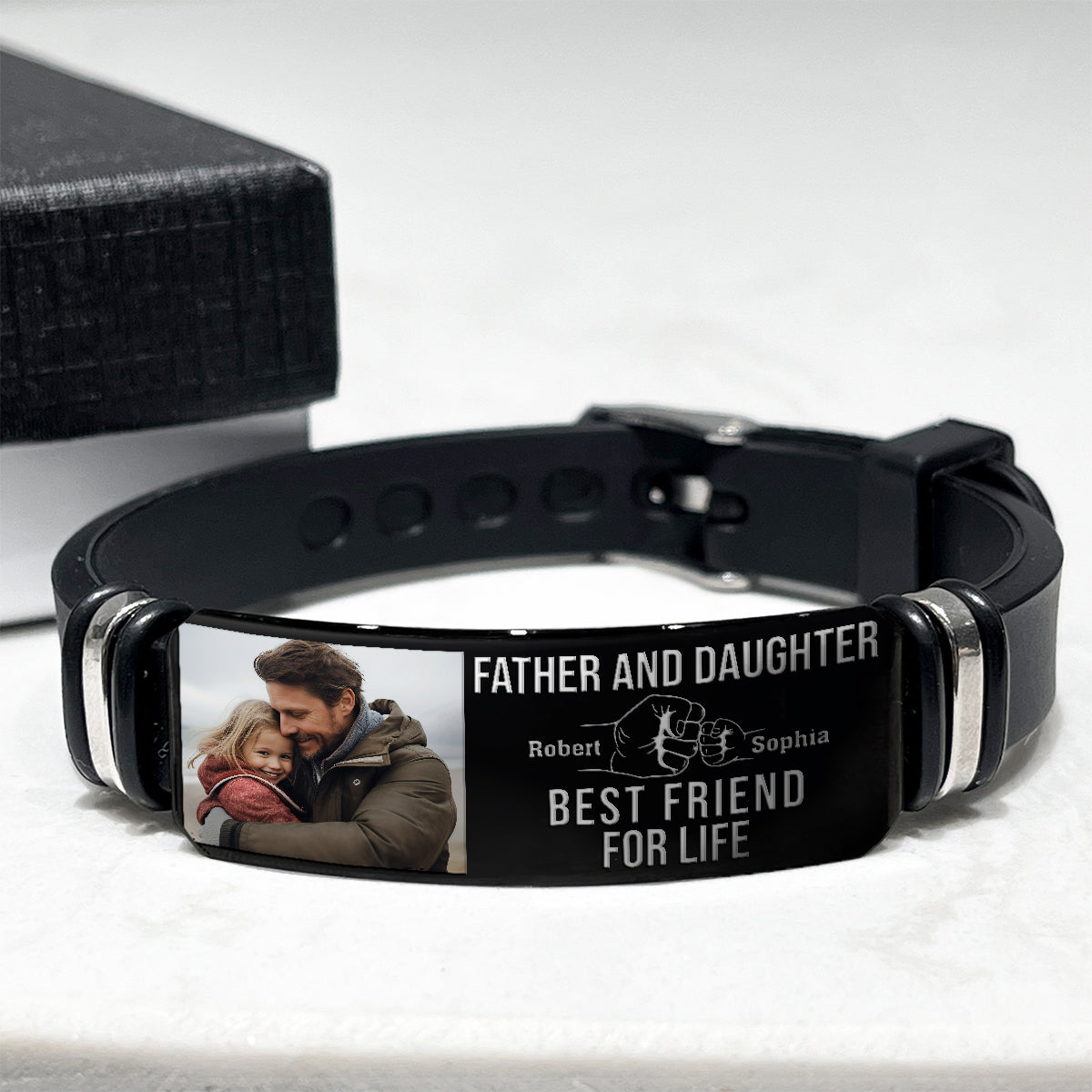 Bracelet personnalisé gravé pour le père, la fille et le fils, meilleurs amis pour la vie