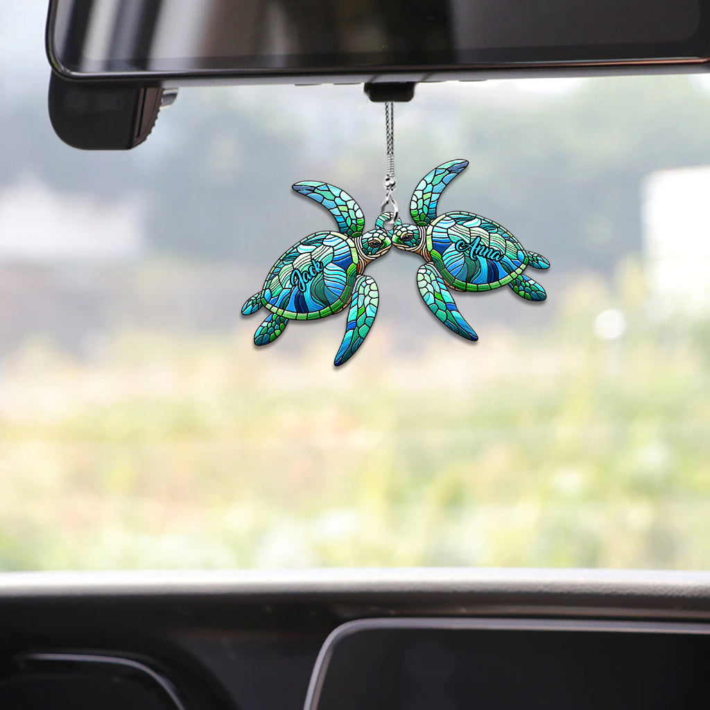 J'adore les tortues - Ornement de voiture tortue personnalisé