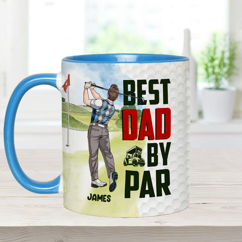 Meilleur papa selon le par - Mug personnalisé sur le thème du golf