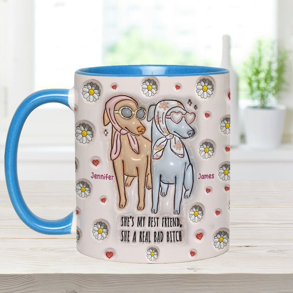 She's My Best Friend - Personalized Bestie Accent Mug