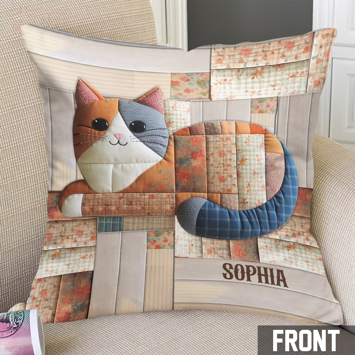 Coussin décoratif personnalisé Chat mignon
