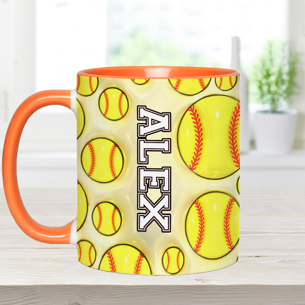 Softball Lovers - Personalized Softball Accent Mug