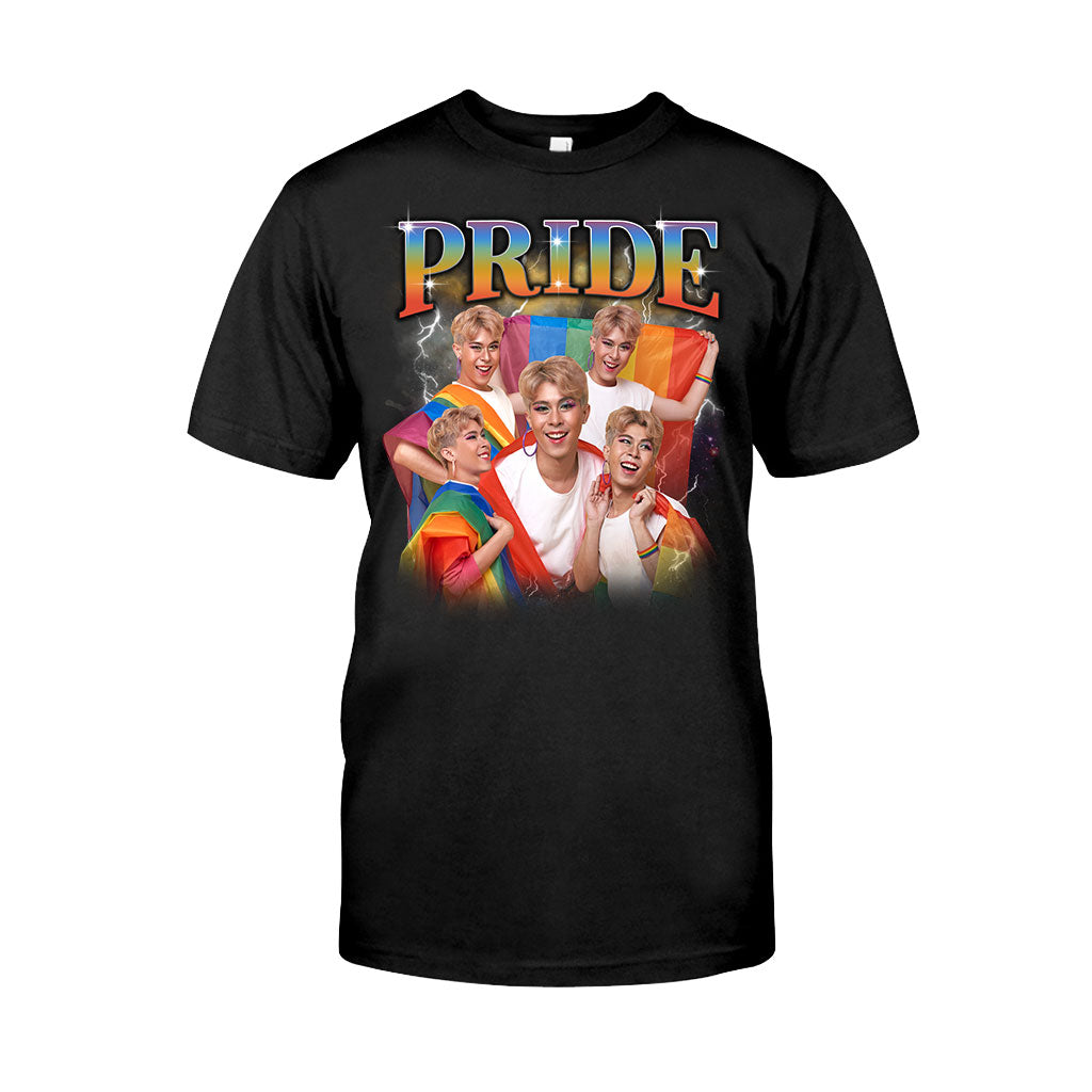 Photo personnalisée style rap bootleg Pride - T-shirt et sweat à capuche personnalisés pour soutenir la communauté LGBT