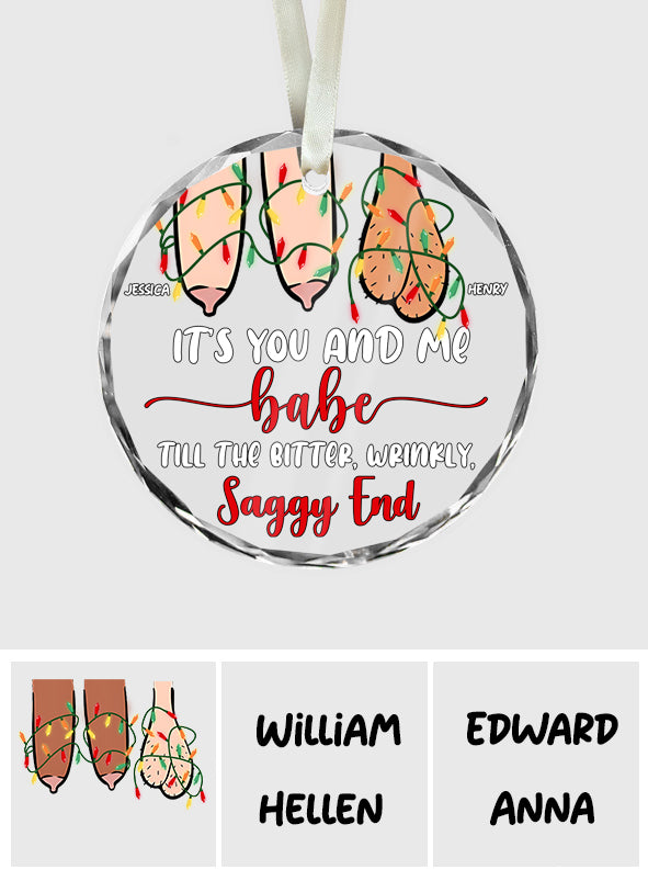 C'est toi et moi - Ornement en verre rond personnalisé pour couple