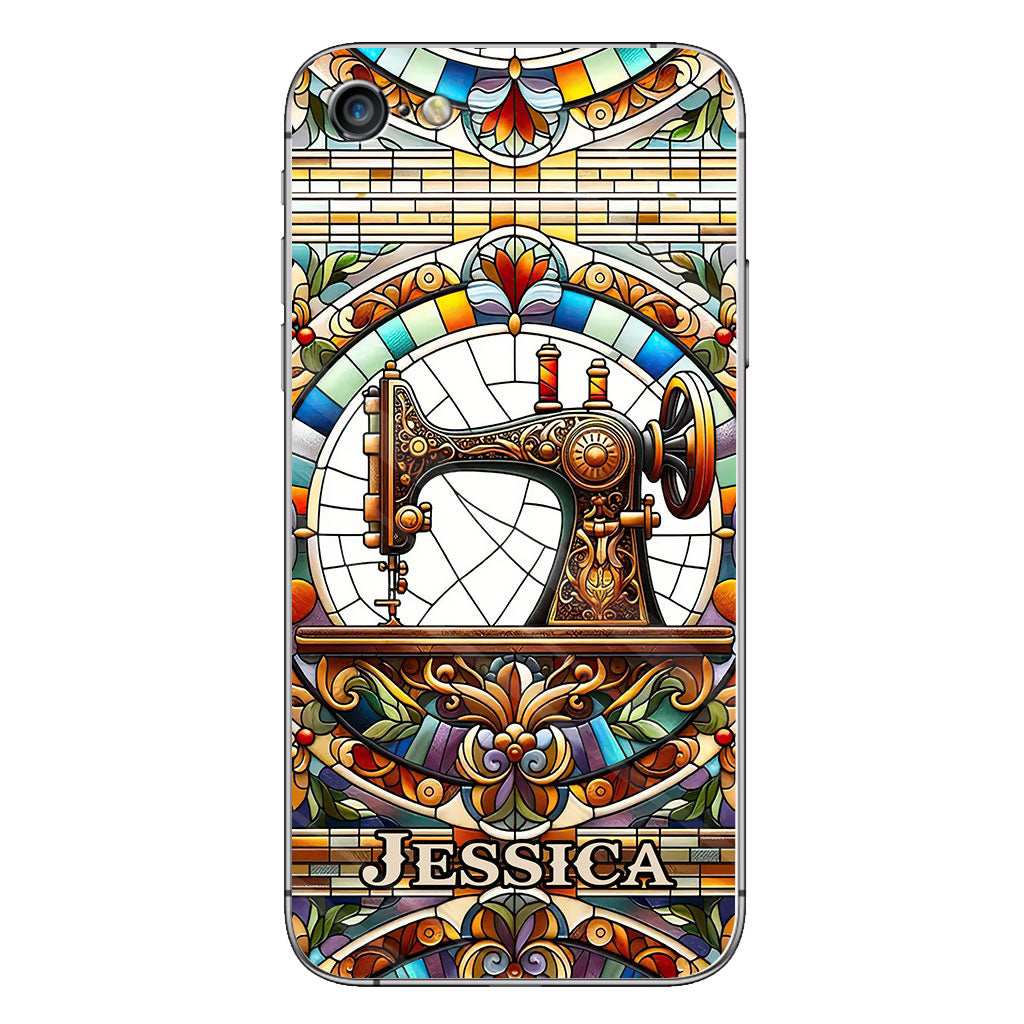 Machine à coudre colorée - Étui de téléphone personnalisé à la machine à coudre