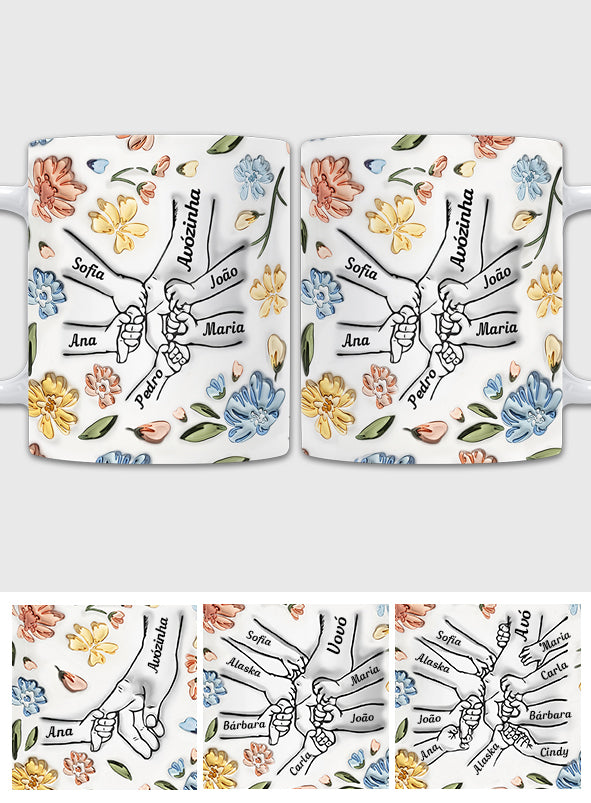 Avó Floral - Mug personnalisé pour grand-mère