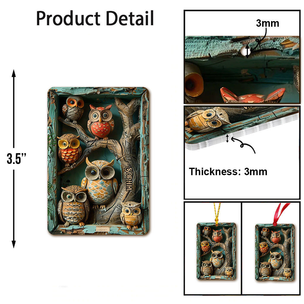 Vintage Owl - Personalized Owl Ornament