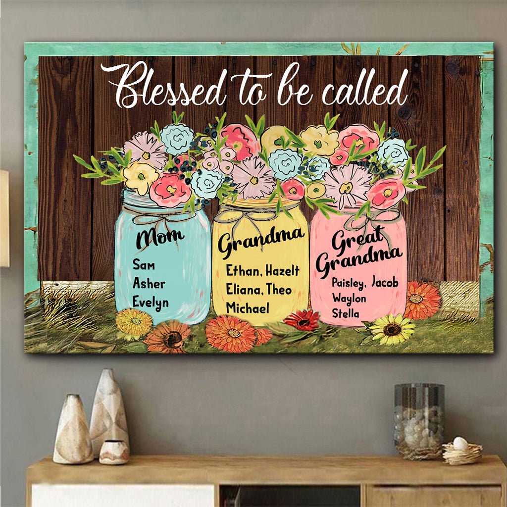 Bénie d'être appelée - Toile et affiche personnalisées pour grand-mère
