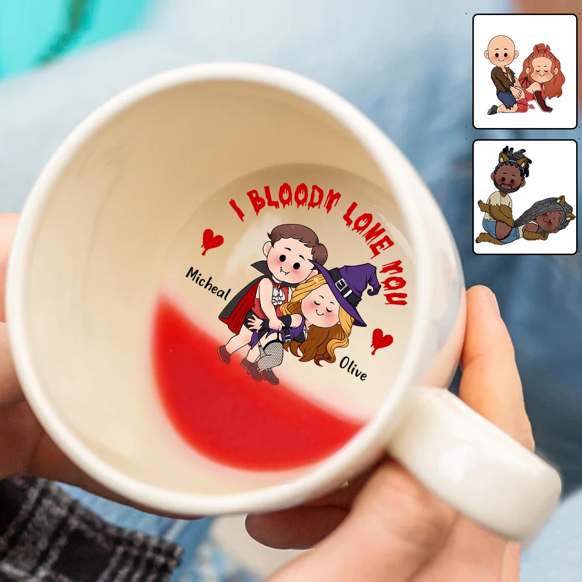 Je suis avec toi - Mug personnalisé pour couple avec message caché