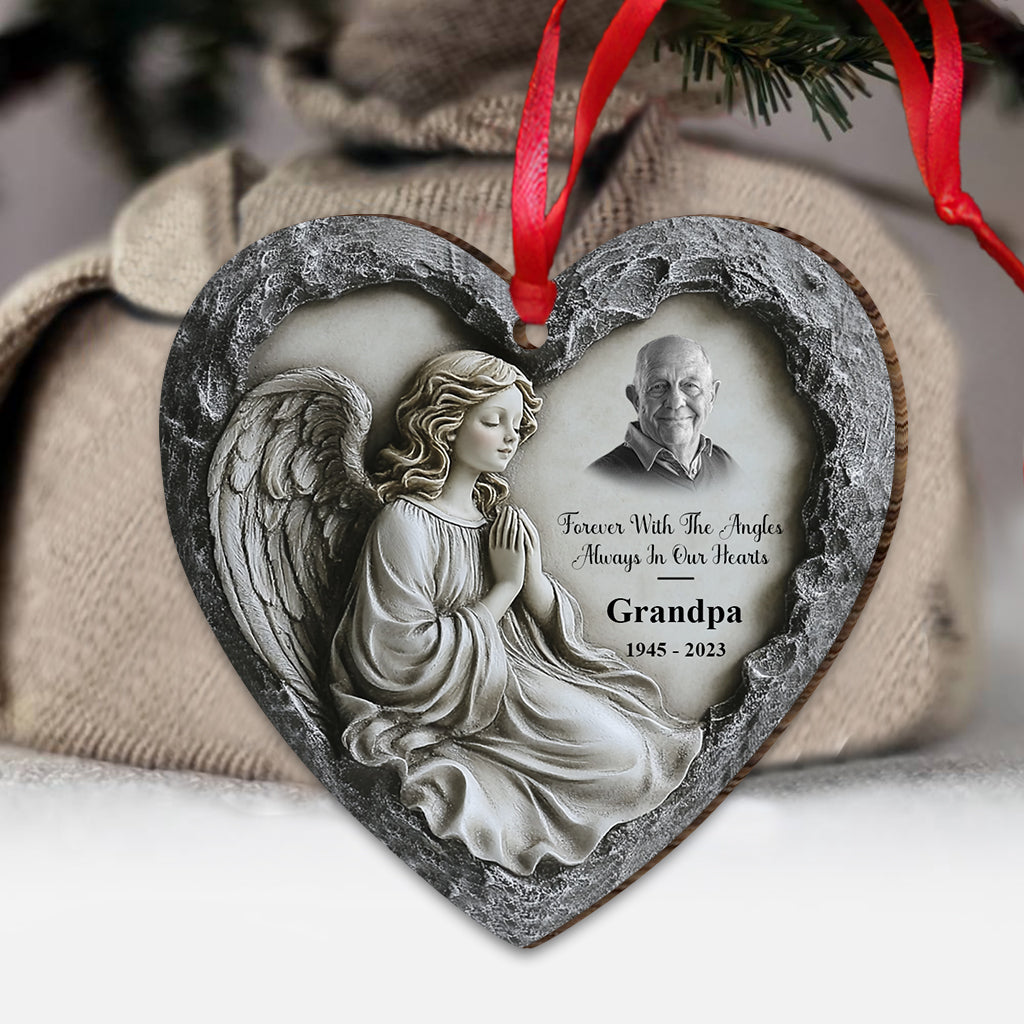 Forever With The Angles, Always In Our Hearts - Personalized Memorial Ornament