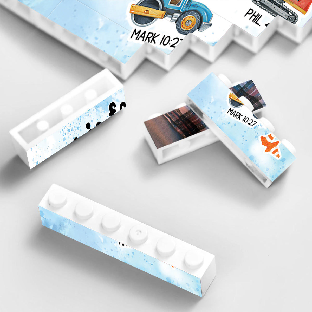 I Am Brave, I Am Loved - Personalized Kid One-sided Horizontal Rectangle Building Brick Blocks