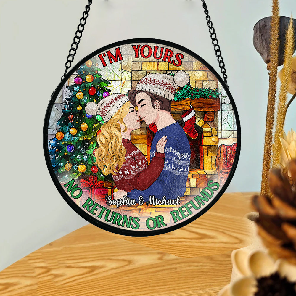 Ni retour ni remboursement - Attrape-soleil en vitrail personnalisé pour couple