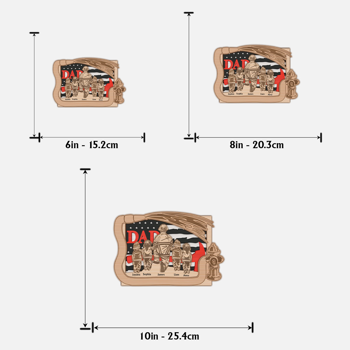 L'équipe de papa - Plaque en bois personnalisée « Papa » à 2 couches