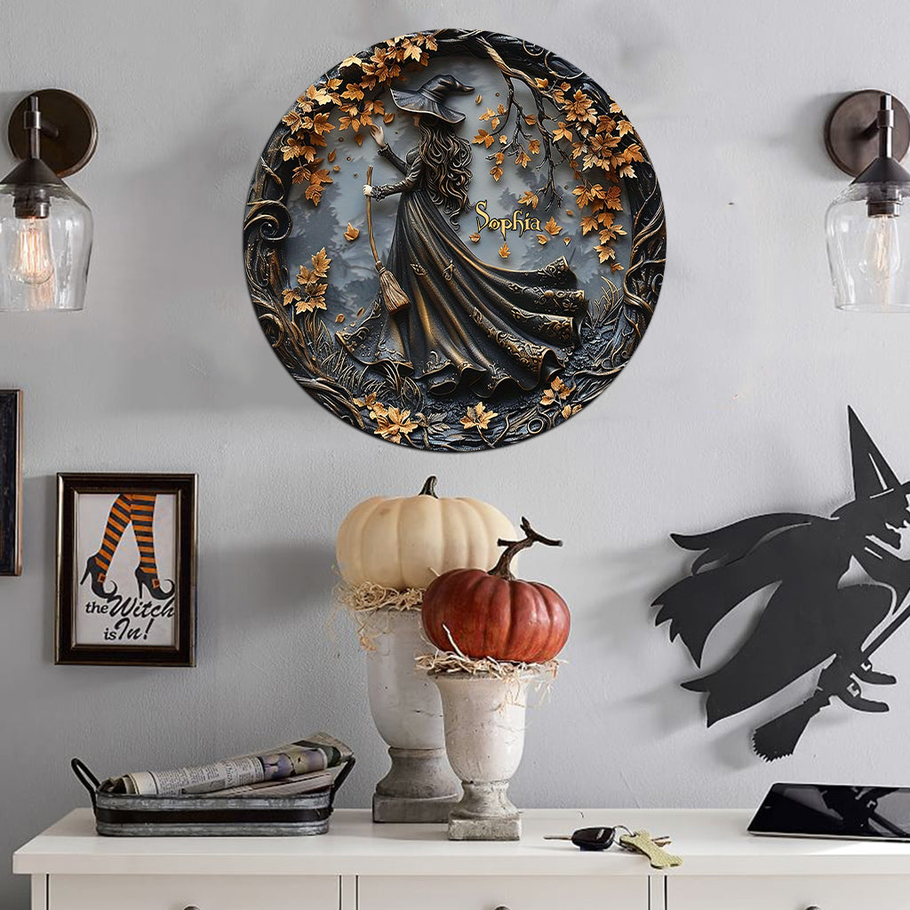 Belle Sorcière - Panneau en métal personnalisé découpé comme une sorcière
