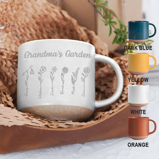 Mug en céramique personnalisé « Le jardin de grand-mère » avec gravure pour grand-mère