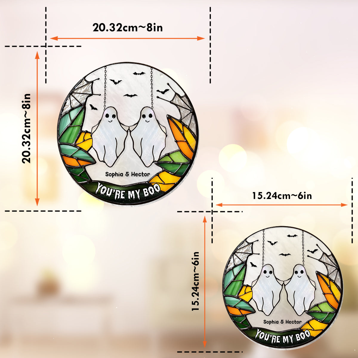 You Are My Boo - Personalized Couple Window Hanging Suncatcher Ornament