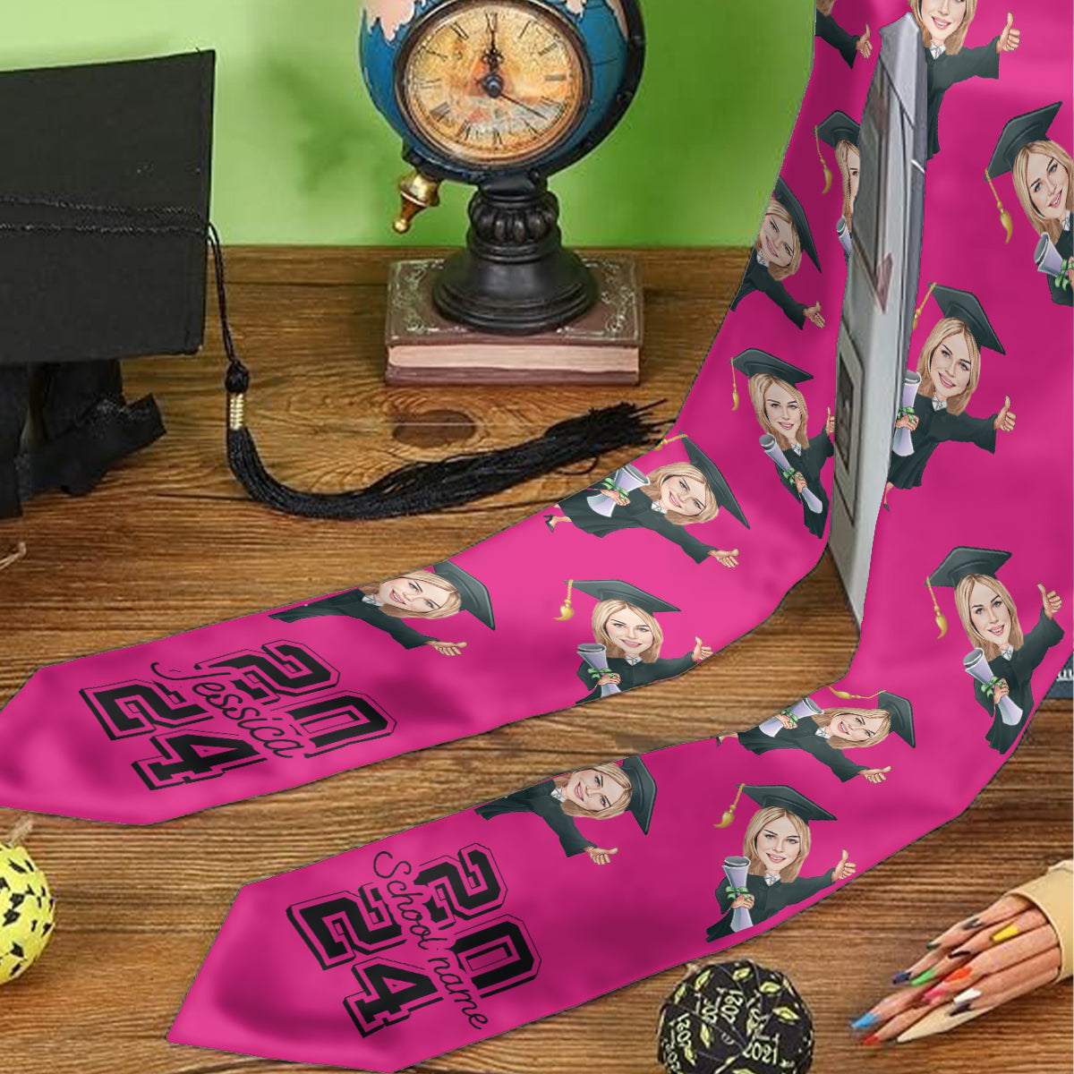 Caricature Funny Character - Personalized Graduation Graduation Stole