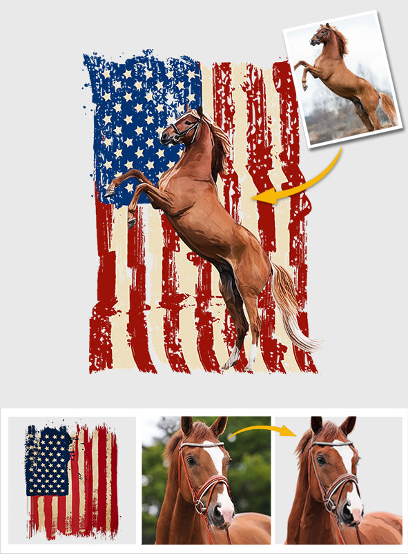 Puppy Flag - Personalized Horse Decal Full
