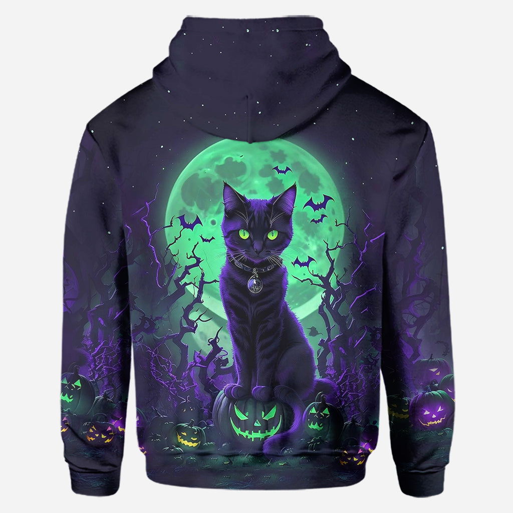 Chat Noir Mystérieux - Sweat à capuche et leggings personnalisés Chat Noir