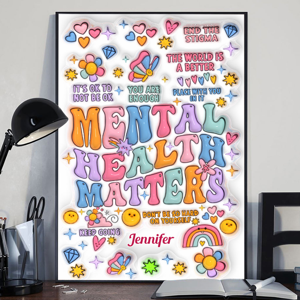 La santé mentale compte - Toile et affiche personnalisées de sensibilisation à la santé mentale