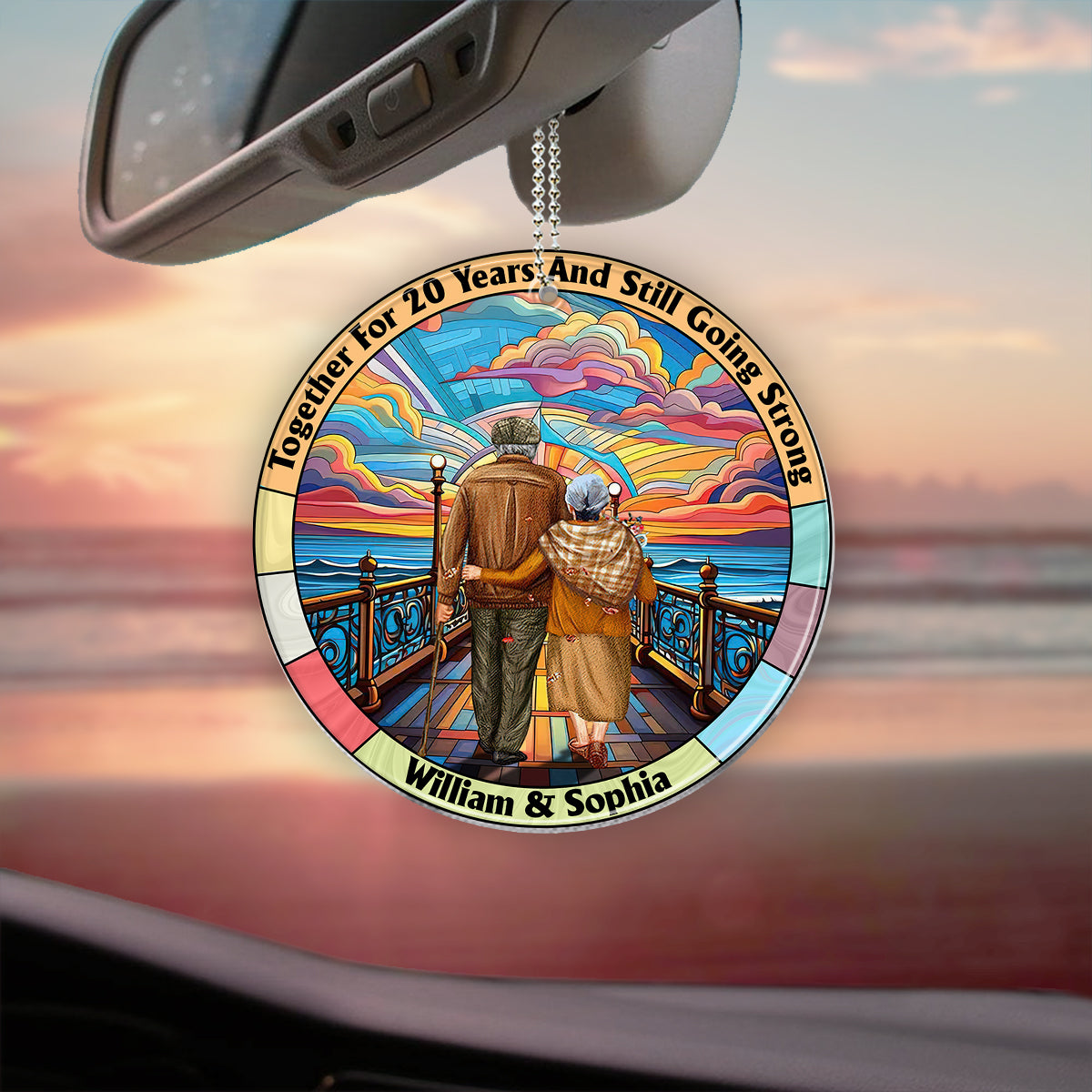 Ensemble depuis des années et toujours aussi amoureux - Ornement de voiture personnalisé pour couple