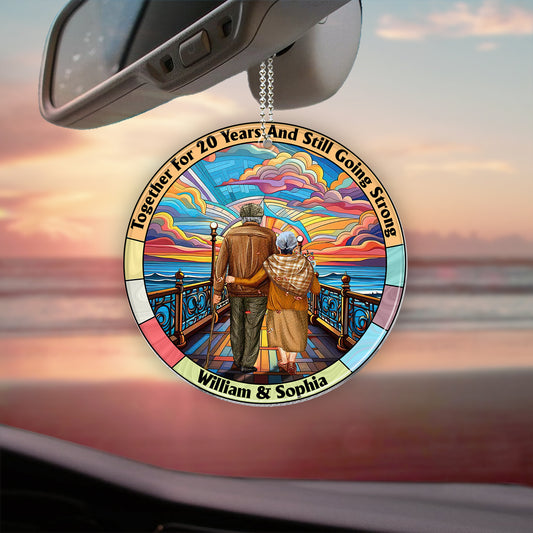 Ensemble depuis des années et toujours aussi amoureux - Ornement de voiture personnalisé pour couple