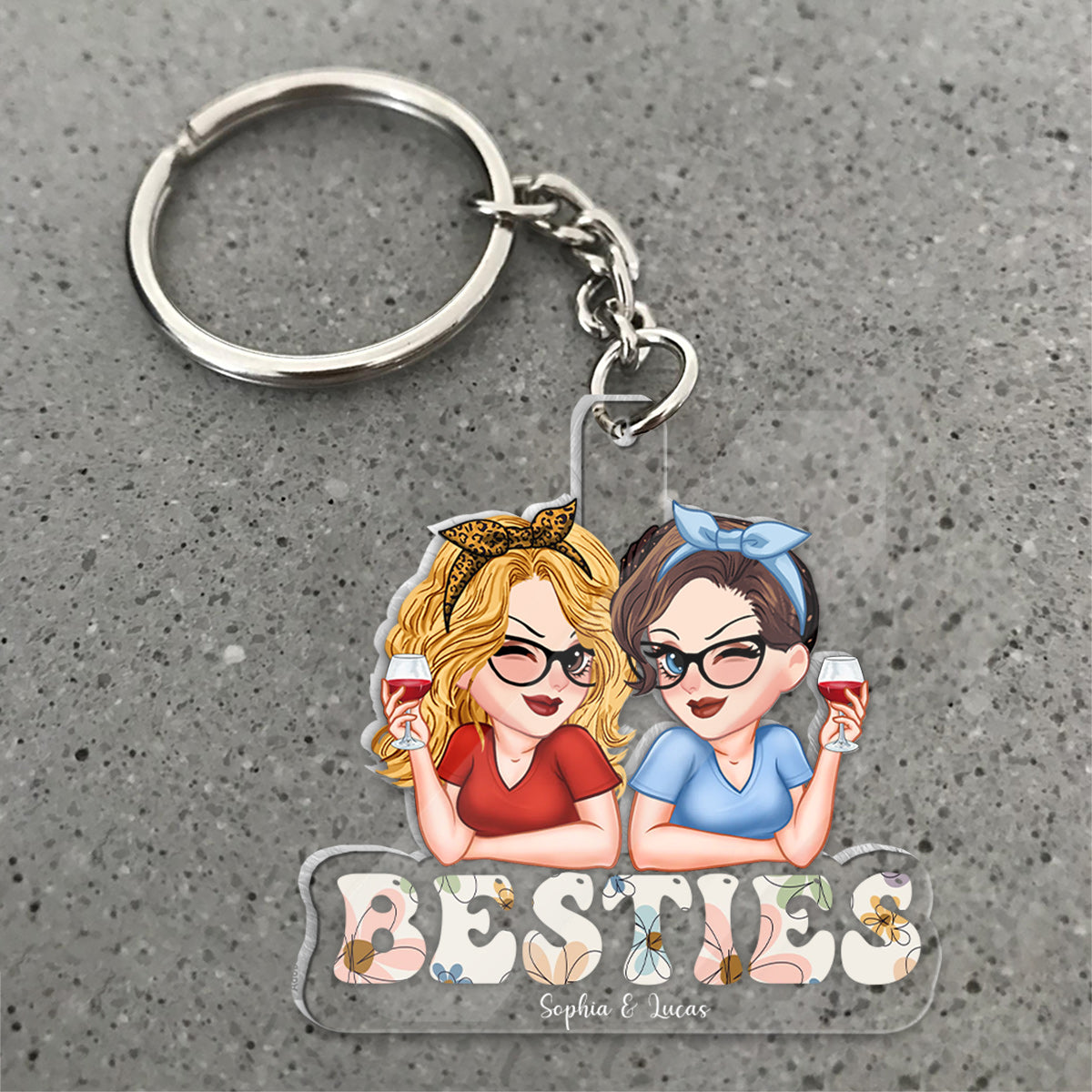 Meilleures amies pour toujours - Porte-clés personnalisé en forme de meilleure amie