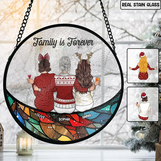 Le lien familial - Attrape-soleil familial personnalisé en vitrail