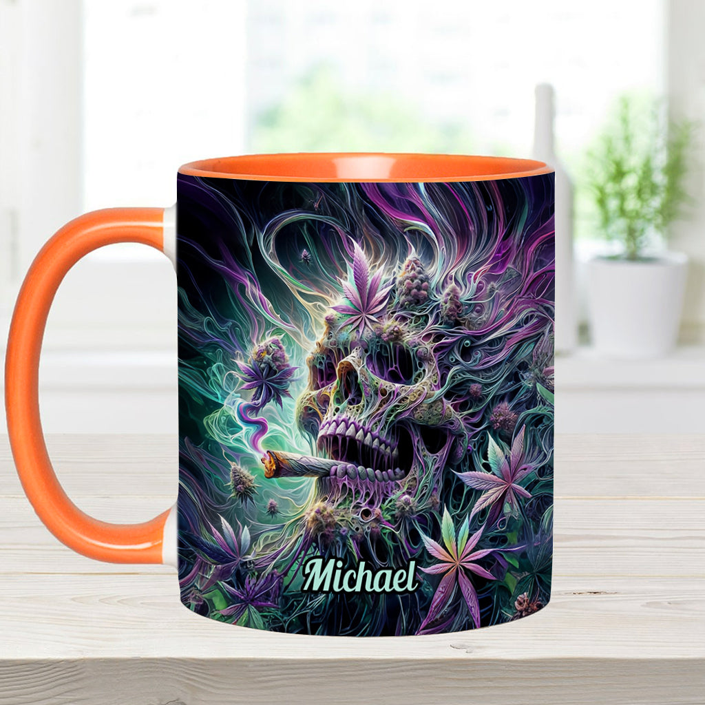 Mug personnalisé « Crâne magique » avec motif cannabis