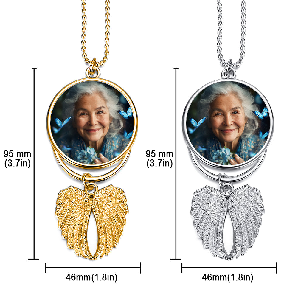 À jamais dans mon cœur - Ornement commémoratif personnalisé en forme d'ailes