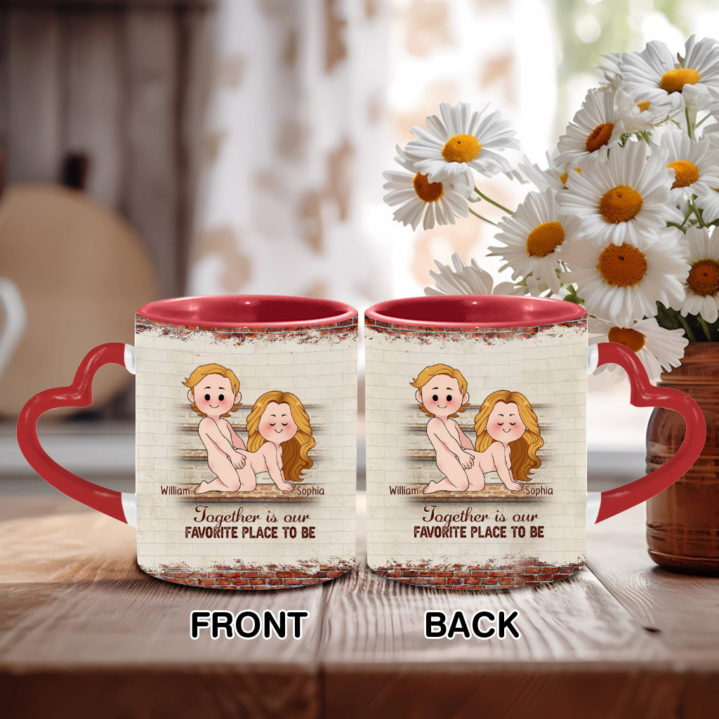 Je t'aime - Mug personnalisé pour couple avec anse en forme de cœur