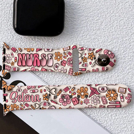 Bracelet personnalisé Puffy Nurse pour Apple Watch - Infirmière