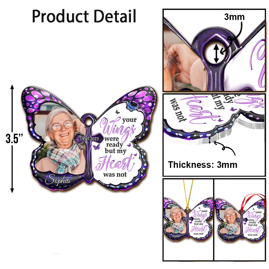 Tes ailes étaient prêtes, mais mon cœur ne l'était pas - Ornement commémoratif personnalisé