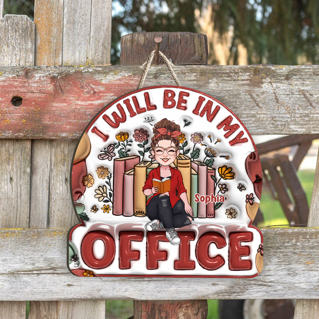 Je serai à mon bureau - Livre personnalisé, panneau en bois sur mesure