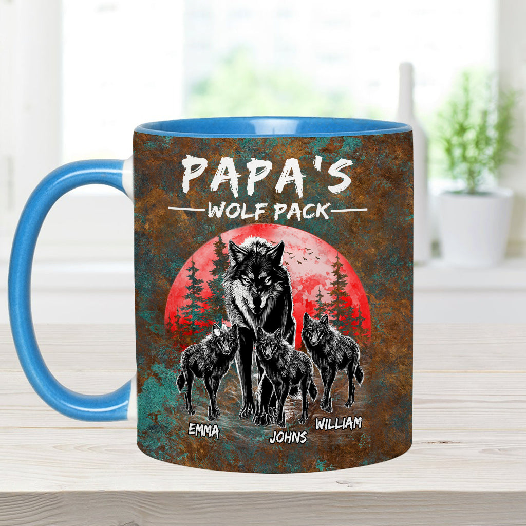 Mug personnalisé « La meute de loups de grand-père » pour papa