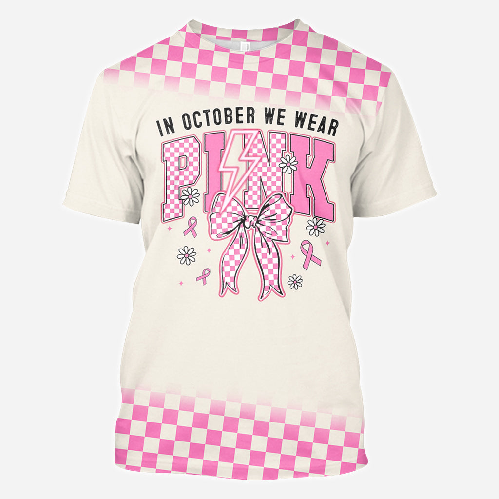 En octobre, on porte du rose - T-shirt personnalisé intégral pour la sensibilisation au cancer du sein
