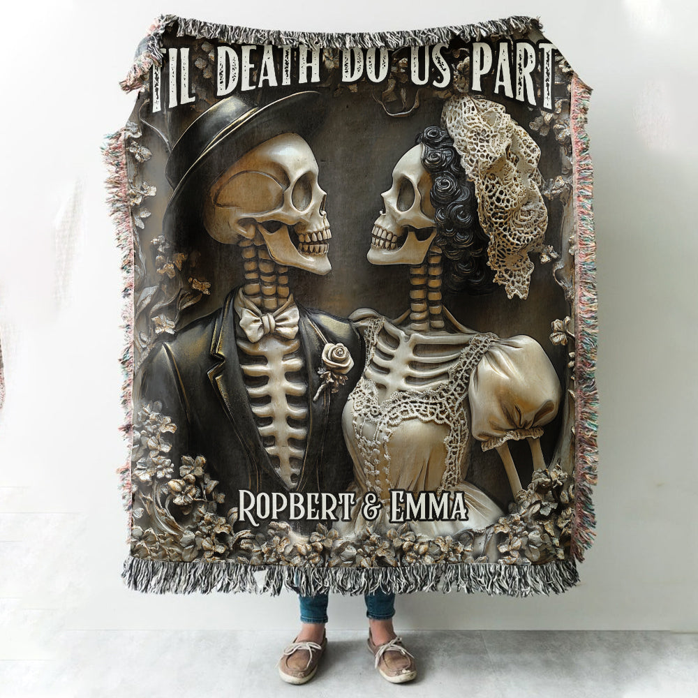 Jusqu'à ce que la mort nous sépare - Couverture tissée personnalisée pour couple