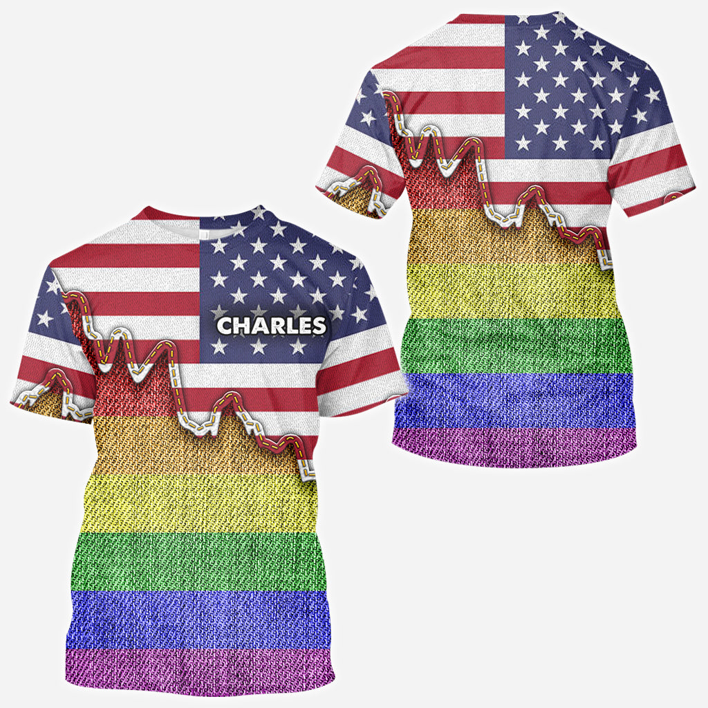 Je suis courageux, je suis meurtri. True Colors - T-shirt personnalisé de soutien LGBT.