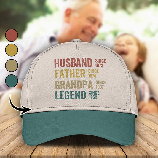 Légende Mari, Père, Grand-père - Casquette classique personnalisée pour grand-père