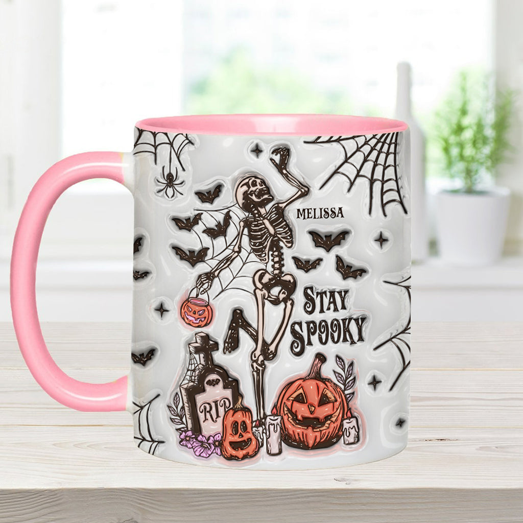 Restez effrayant - Mug personnalisé à motif crâne