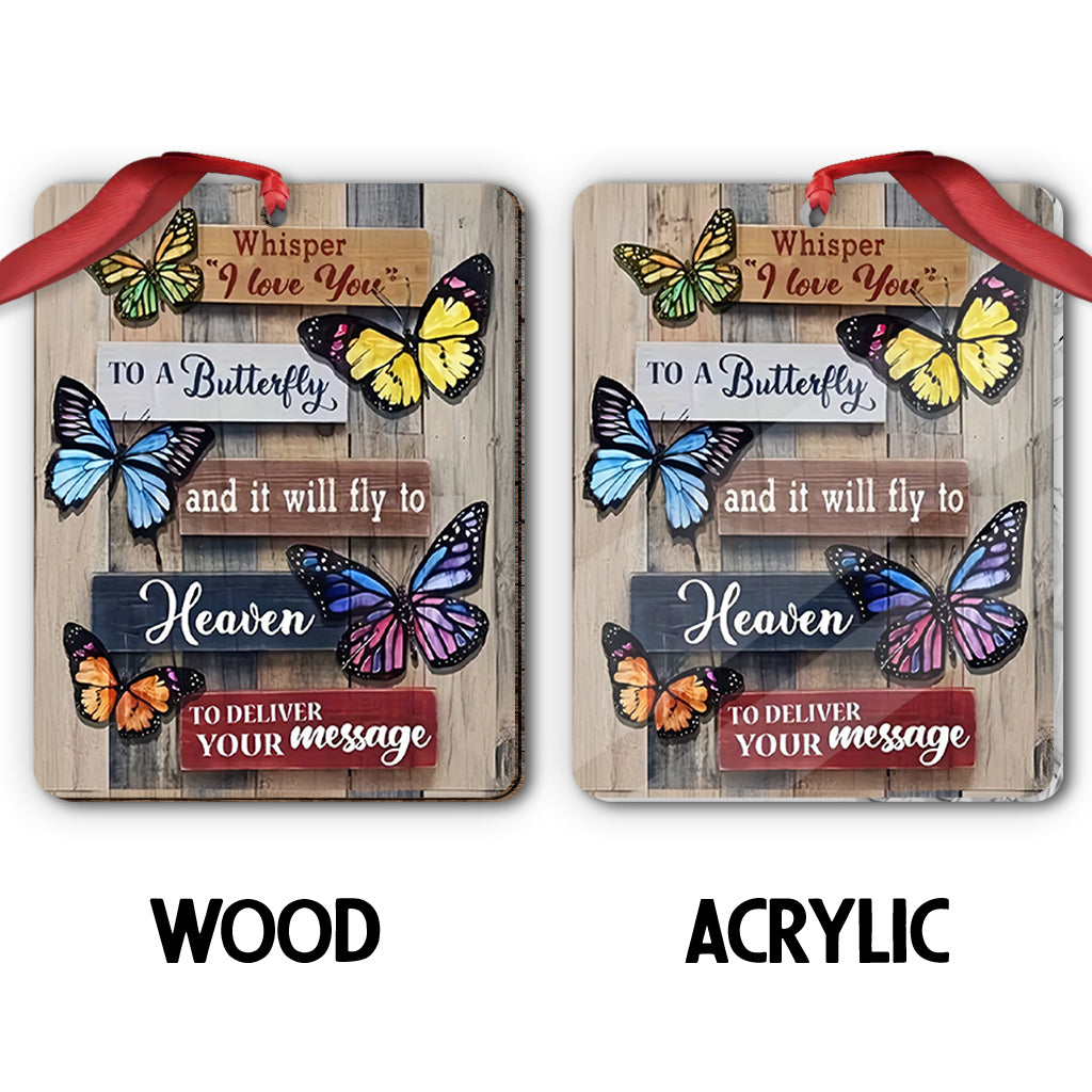 Murmurer « Je t'aime » à un papillon - Ornement commémoratif personnalisé