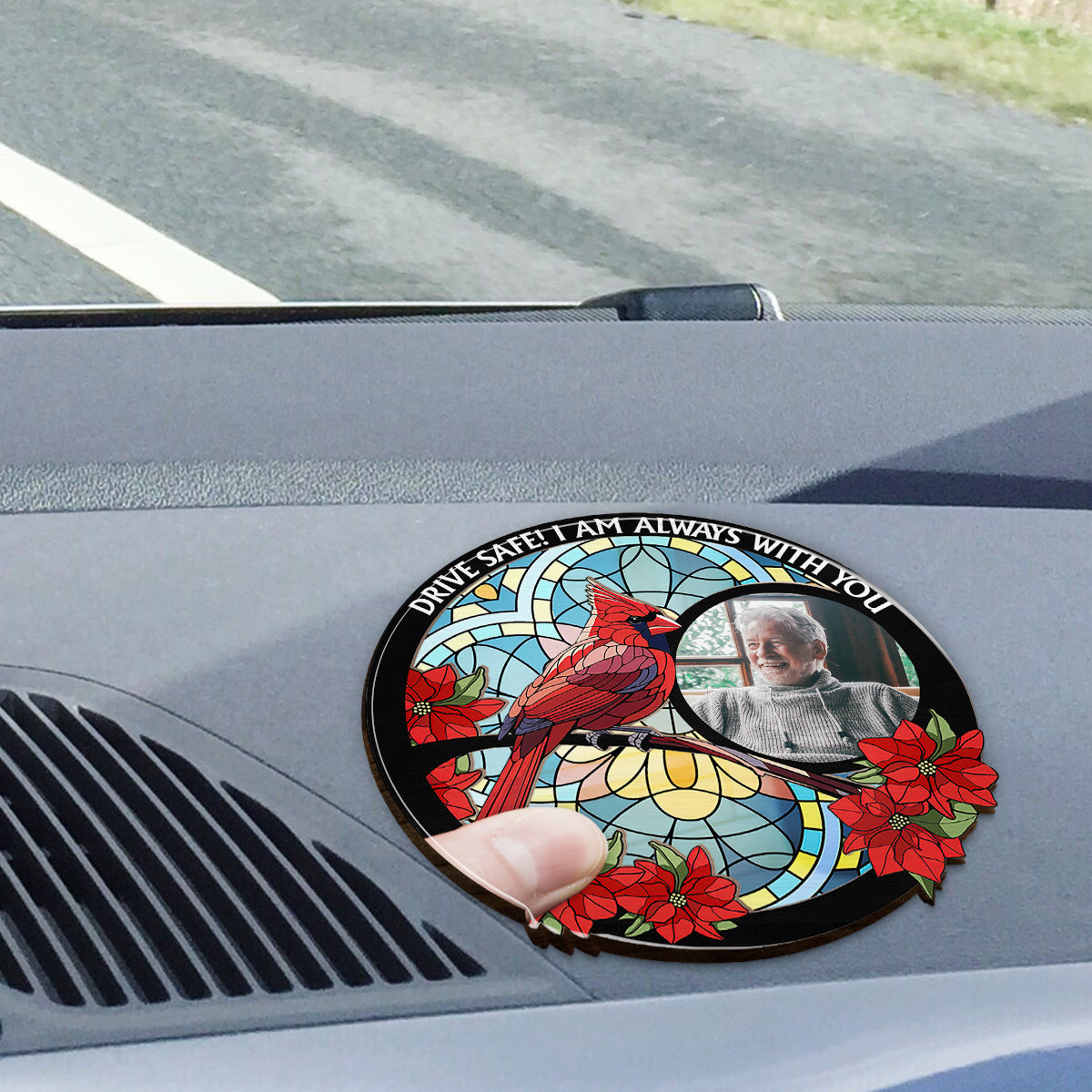Conduis prudemment, je suis toujours avec toi - Clip de pare-soleil de voiture personnalisé en forme de mémorial