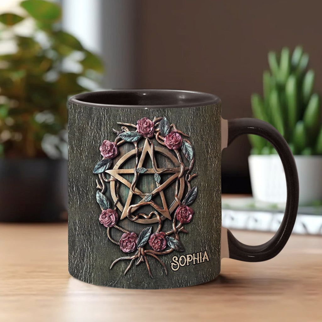Mug personnalisé « Roses anciennes de sorcière mystique »