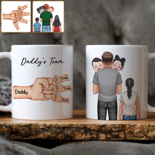 L'équipe de papa nous félicite : Vous êtes notre monde ! - Mug personnalisé pour papa