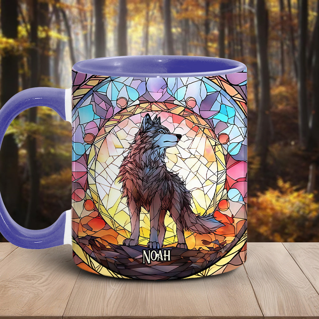 Mug personnalisé « Esprit féroce » avec motif loup